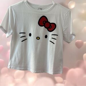 Hello Kitty Red Glitter Bow Short Sleeve Tee